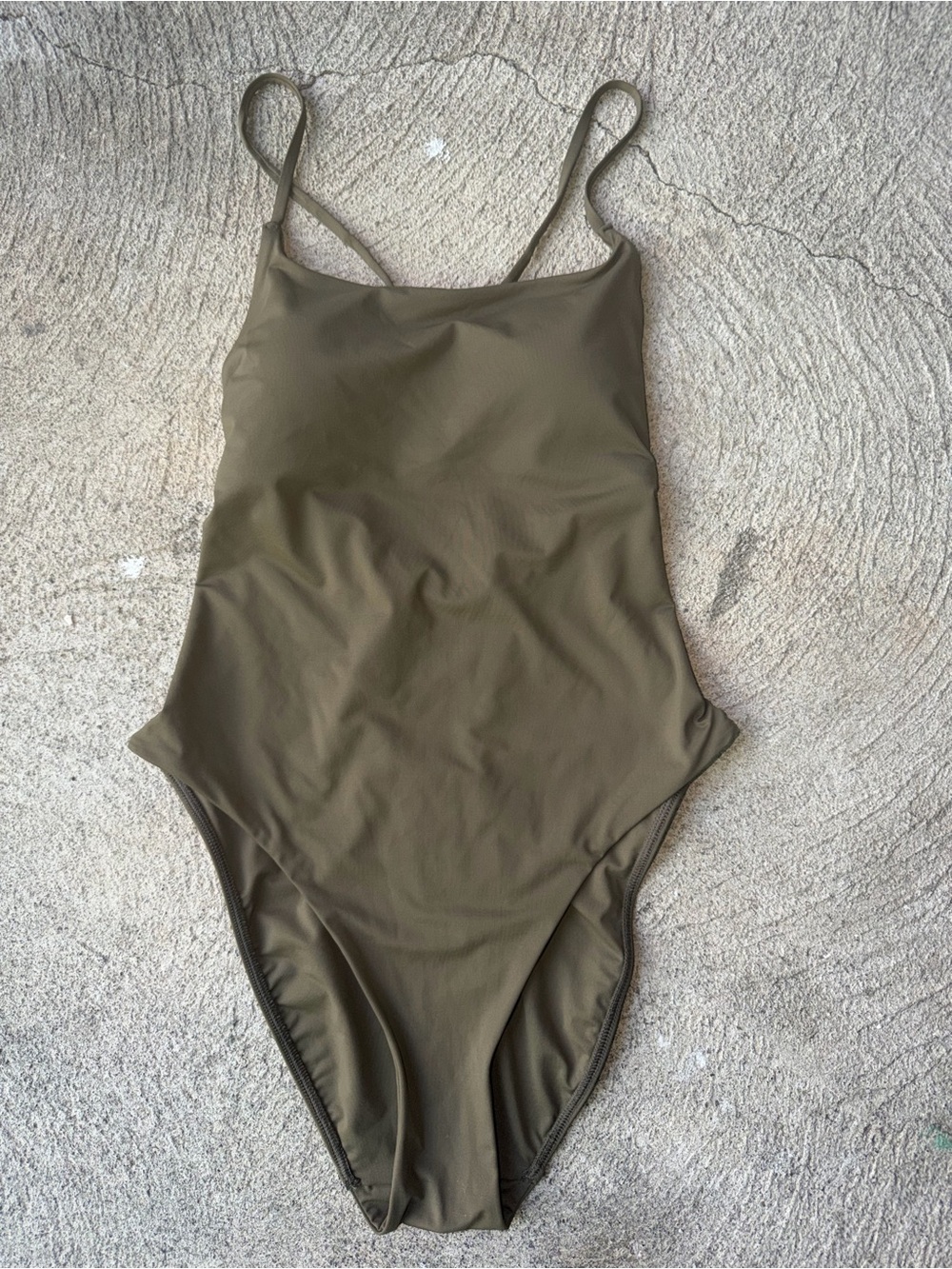 EVERLANE The String One Piece Swimsuit Beech Green size Small - Picture 2 of 5